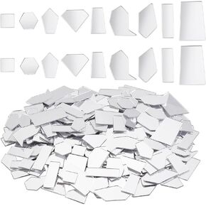 PH Pandahall 270pcs 9 أنماط مرآة البلاط الفسيفساء مرآة صغيرة للاكريليك للمستطيل الحرف مربع مربع مسدس الماس شبه المنحرف المنحرف قطع المرآة الكريستالية مرآة للشيريستماس هالوين