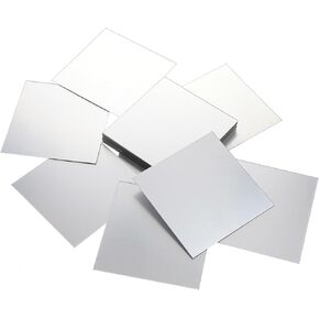Mini Square Mirror, 25 Pieces Small Mirror for Wall Acrylic Mirror Sheet Self Adhesive Craft Mirrors Tiny Square Mirror Tiles Sticker for Home School DIY Projects Crafts Supplies(4 X 4 Inch)