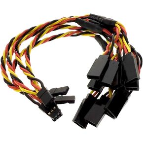 BackBayRC - 20CM 20awg Y Servo Splitter/Extension Wire - 100 Strands for RC Vehicles, Drones, E-Bikes - 5 Wires per Pack