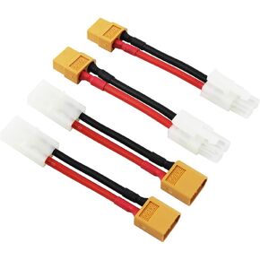 4pcs compaitble with Big Ta-miya to XT60 Male Female RC Connector Adapter with 14awg 2inch Wire(E28-4)