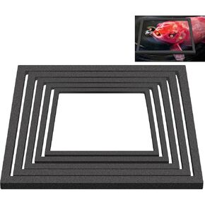 5 Pcs Fish Feeding Rings Set, Floating Aquarium Plant Corral 5 Sizes Square Fish Feeding Rings Fish Tank Aquarium Accessories for Bettas Goldfish Turtle (Black)