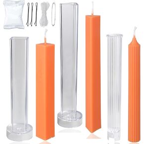 MILIVIXAY 3PCS Pillar Candle Molds - Perfect for Making Stripe Pillar Candle, Square Pillar Candle and Triangle Shape Pillar Candle.