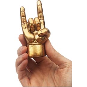 Luckies - Gold Ornaments for Desk Decor, Mini Ring Holder, Rock N Roll Desk Accessories for Men Or Bedroom Accessories Gifts Him, Office Gifts, Table Decorations