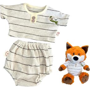 10inch Teddybear Clothes,28cm bumbly Bear and Bartholomew Doll Clothes,Stuffed Animals Fox Doll Clothes,Clothes only Without Doll,（2pc Stripe Clothes Set Includes 1 Shirt,1 Doll Pants