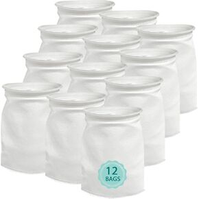 12 Pack 7 Inch Ring Felt Filter Socks 200 μm, Aquarium Felt Filter Bags, Aquarium Filter Sock 3D Felt Design Filter Sock, Aquarium Filter Bags for Saltwater, 7 Inch Ring by 14 Inch Long