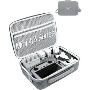 Mini 3/Mini 4 Pro/Mini 3 Pro Case for DJI Mini 4/3 Series Drone Fly More Combo Accessories, RC/2/N1/N2/Pro Carrying Case, 12''×9''×5'' Waterproof Storage Shoulder Travel Bag (Nylon Style)