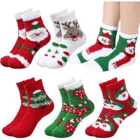 Women's Christmas Socks, Thick Coral Fleece Christmas Socks, Fluffy Christmas Socks for Women, Winter Warm Cozy Socks