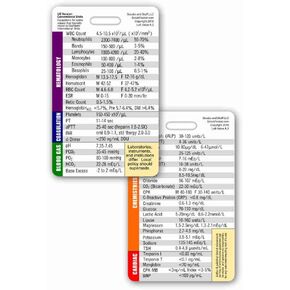 Lab Values Vertical Badge ID Card Pocket Reference Guide