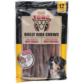 Bully Hide Sticks All-Natural Dog Chews, 9"-12" (Pack of 12)