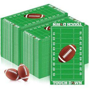 100 Pcs Football Napkins Football Party Napkins Sports Theme Paper Napkins Tailgate Party Napkins Football Party Supplies Sports Birthday Party Decorations Football Game Time Decor 15.8 x 13 Inch