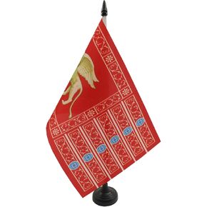 Venice Table Flag 5'' x 8'' - Venezia Desk Flag 21 x 14 cm - Black plastic stick and base - AZ FLAG