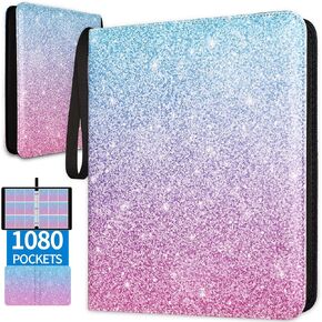 1080 Pockets Card Binder 9 Pocket, Trading Card Binder with 60 Page Removable Sleeves, Zipper Card Book Album Holder[PROTECTIVE][PLEASANT TOUCH SURFACE]
