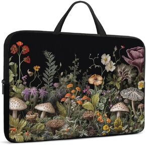 Laptop Sleeve Bag with Handle Computer Protective Soft Cover Case for 14 Inch 13 Inch Laptop,Wildflower Mushroom