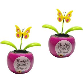 2pcs Purple Power Power Flip Flap Flap Flower Ensect لزينة السيارة التي ترقص زهرة زهرة ببوباليد ذات الصديقة للرقص الشمسي