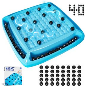 Magnetic Game Chess, Magnet Game Board Games for Kids 6-8-12, Magnet Chess Game for Adults, Family Game for Kids and Adults, Magnetic Game with 40 Pieces, Fun Birthday Gifts for Kids (Blue)
