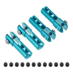 MECCANIXITY 4Pcs Metal Clevis M2 Thread Aluminum Alloy Clevis Servo Horn Tie Rod Chuck Connector with Screws for RC Airplane Car Helicopter Model Replacements,Red