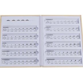 5A Cubic Zirconia Diamond Cut Mix 8 Different Size,Weight Suitable for Diamond Reference Comparison CZ Card,11 Classic Cutting Forms With Box Ring Measuring Ruler