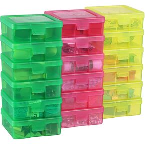 18 Pack Small Plastic Storage Containers Clear Arts & Crafts Storage Boxes & Organizers Stackable Small Containers With Lids For Organizin (Set 1)