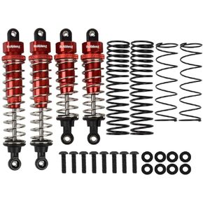 Aluminum Front & Rear Shock Absorber Assembled for Tamiya TT-02B Redcat Hongnor LRP HPI Team LOSI 1/10 Buggy Car (Red)
