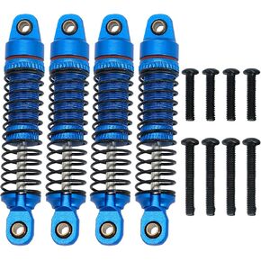 52mm Alloy Shock Absorber Oil Threaded Damper Upgrade Parts Compatible with TRX4M 1/18 RC Car Crawler, Aluminum Front & Rear Shocks (Blue)