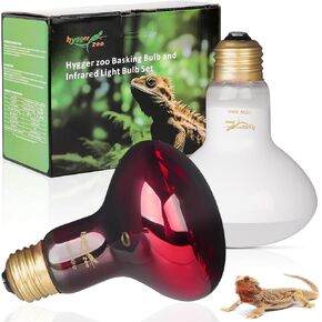 Reptile Heat Lamp Red Light Bulbs for Reptiles, 2PCS 100W Day and Night Infrared Heating Lamp Emitter UVA Daylight Basking Light Reptile Light Bulb for Bearded Dragon Lizard Turtle Gecko Snake Chicken