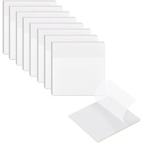 8 Pads Transparent Sticky Notes, 3x3 inch Clear Sticky Notes, 400 Sheets Self-Adhesive Waterproof Translucent Sticky Notes, See Through Sticky Notes for Annotation College School and Office Supplies