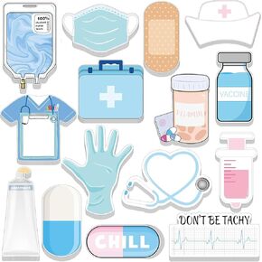 Adhesive Medical Theme Memo Pads - Cute Nurse Design, Perfect for CNA Gifts, Hospital Use, and Office Essentials - Set of 15 Self-Stick Note Pads