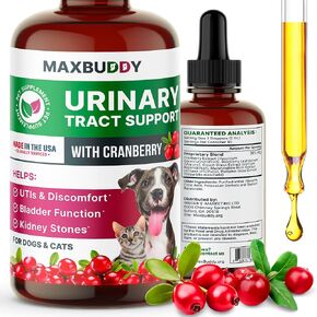 Natural UTI Treatment Support - Cranberry Urinary Tract Infection Care & Prevention Assistance for Cats and Dogs – Kidney & Bladder Wellness Supplement Drops - Support for Urine Flow