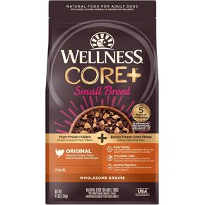 Wellness CORE+ (Formerly RawRev) Grained Dry Dog Food, Small Breed Original Turkey & Chicken with Freeze Dried Turkey Recipe, 4 Pound Bag