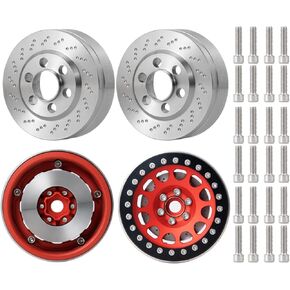 Stainless Steel 2.2 Wheel Weights 4PCS for 1/10 Scale Axial SCX10 90046 RC Crawler Car Upgrades
