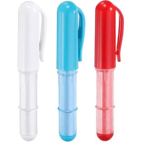 HARFINGTON 3 Pack Fabric Chalk Marker Tailors Liner Chalk Pen Style with Chalk Wheel Tip for Sewing Quilting & Crafts, Red/Blue/White