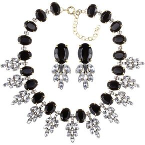 Zthread Lux Statment Necklace Leaf Crystal Choker Eveing Dress Brial Jewelry Necklace Earrings Set for Women