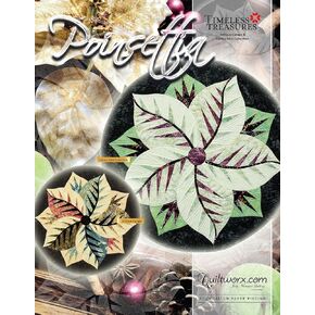 Poinsettia Table Topper Quilt Pattern by Quiltworx,Multi