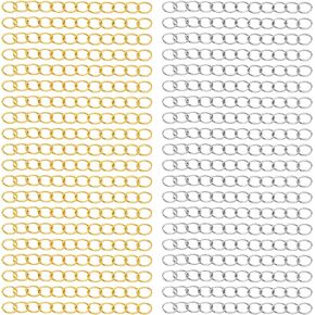 200Pcs Chain Extender for Jewelry Making, 1.97 x 0.16 Inch Bracelet Twist Chain Extension Tails Removable Chains Extender for Jewelry Making Necklace Bracelet Anklet Key Chains (Silver and Gold)