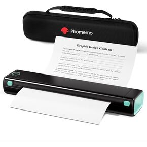 Phomemo M08F Pro Portable Printer Wireless Travel, [Upgrade] Portable Thermal Printer Support 8.5" X 11" US Letter, Inkless Bluetooth Printer Compatible with iOS, Android, PC, Printer with Case