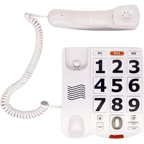 Corded Landline Phone for Seniors - Big Button Telephone with SOS Emergency Dial, Extra Loud Volume, Hearing Aid Compatible, Easy Operation for Elderly