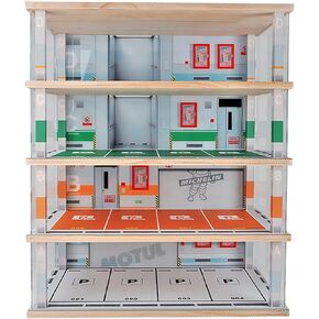 1:24 Scale Car Model Display Case 4 Tiers,with LED Light and Acrylic Dust Cover Toys Car Model Display Stand ,Parking Lot Scene Hot Diecast Wheels Storage Cabinet
