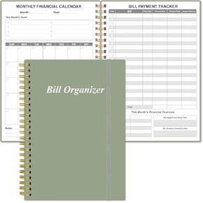 Bill Organizer - Monthly Bill Payment for Personal Budgeting Financial, Payments Checklist Organizer, 5.8" x 8.5", Pink