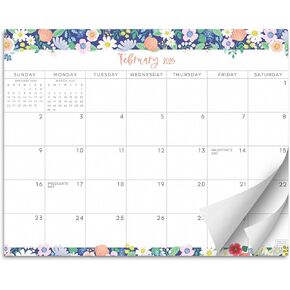 S&O Floral Magnetic Fridge Calendar from January 2025-June 2026 - Tear-Off Refrigerator Calendar to Track Events & Appointments - 18 Month Magnetic Planner for Fridge for Easy Planning - 8"x10" in.