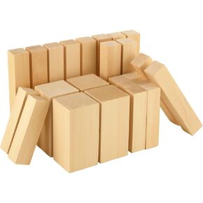 ABuff Basswood Carving Blocks 24 PCS Wood Blocks for Carving, Basswood for Wood Carving Wood, Unfinished Wood Blocks for Beginner or Expert Carvers and Whittling