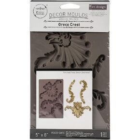 إعادة التصميم مع ديكور الأثاث المباشر Moulds® Greco Crest 5 "x8" ، سمك 8 ملم لفريق Funiture Dresser ، الشوكولاتة ، الكعكة ، الحلوى ، الدعم ، الصابون ، الطين البوليمر ، الطين الترابي