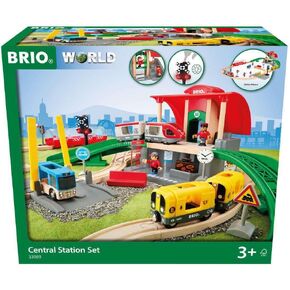 BRIO Central Station Set - Interactive Wooden Train Track Set | Kid-Engaging Design | Safety Certified | FSC-Certified Wood