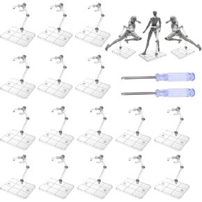 Action Figure Stand ، 20pcs Action Action Action Base Display Base ، Figure Base Stand ، 2pcs screwdriverfor متوافق مع hg rg sd shf gundam 1/144 ، clear