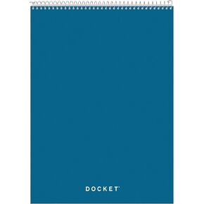 TOPS 63631 Docket Wirebound Ruled Pad w/Cover, 8 1/2 x 11 3/4, White, 70 Sheets
