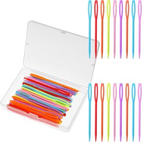 50pcs إبر خياطة بلاستيكية ، 9 سم عيون كبيرة من الغزل البلاستيك غزل النسيج إبر الخياطة يدويا الإبر