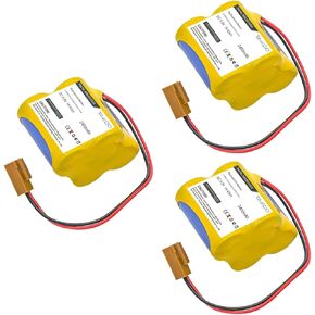 3pcs A06B-6114-K504,BR-2/3AGCT4A Replacement Battery for A98L-0031-0025,BR-2/3A4F,BR2/3AGCT4A Li-MnO2 2400mAh/6.0V