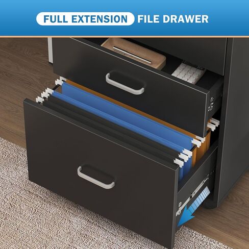 Need 3 Drawer Wood Mobile File Cabinet with Lock,Rolling Filing Cabinet for Letter/A4 Size for Home Office,White,10CZLXFC04WT-ND-XIN in Saudi Arabia