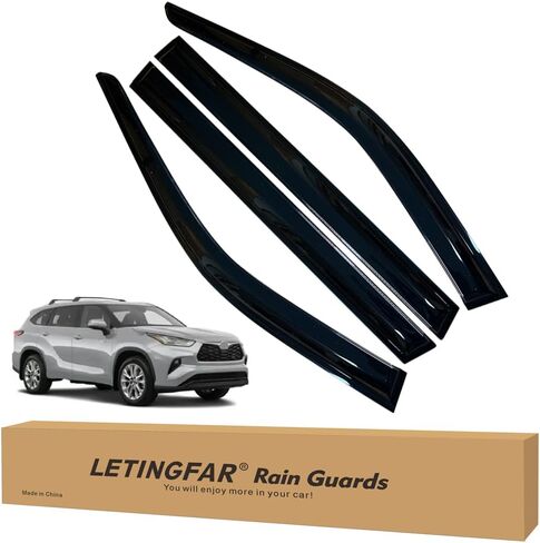 واقيات المطر لسيارة Ford F150 SuperCrew 2015-2021 (كابينة الطاقم) XL XLT Lariat King Ranch، عاكسات النوافذ الجانبية بشريط، أقنعة النوافذ لشاحنات Ford، ملحقات السيارة 4 واقيات مطر و4 قواعد أكواب للسيارة in Kuwait