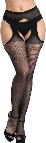 Kikoroco Women's Garter Belt Fishnet Tights Stockings High Waisted Suspender Pantyhose 4 Pairs in Saudi Arabia