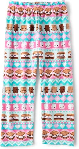 The Children's Place Girls' Fleece Pajama Pants, Black/Pink Plaid in Saudi Arabia